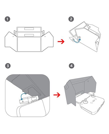 Солнцезащитный козырек (бленда) пульта DJI RC-N1 / RC-N2 / RC-N3 (CYNOVA), Версия: С застёжкой, изображение 4